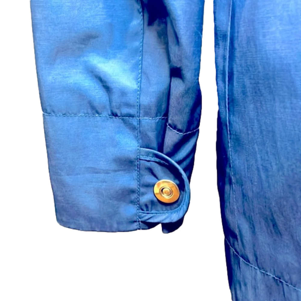 Nine West Trench Coat Royal Blue Size M - Picture 5 of 6